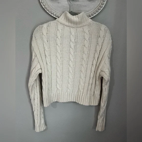 Cable Knit Cream Sweater - Eastwood Cardigan - Picture 2 of 2
